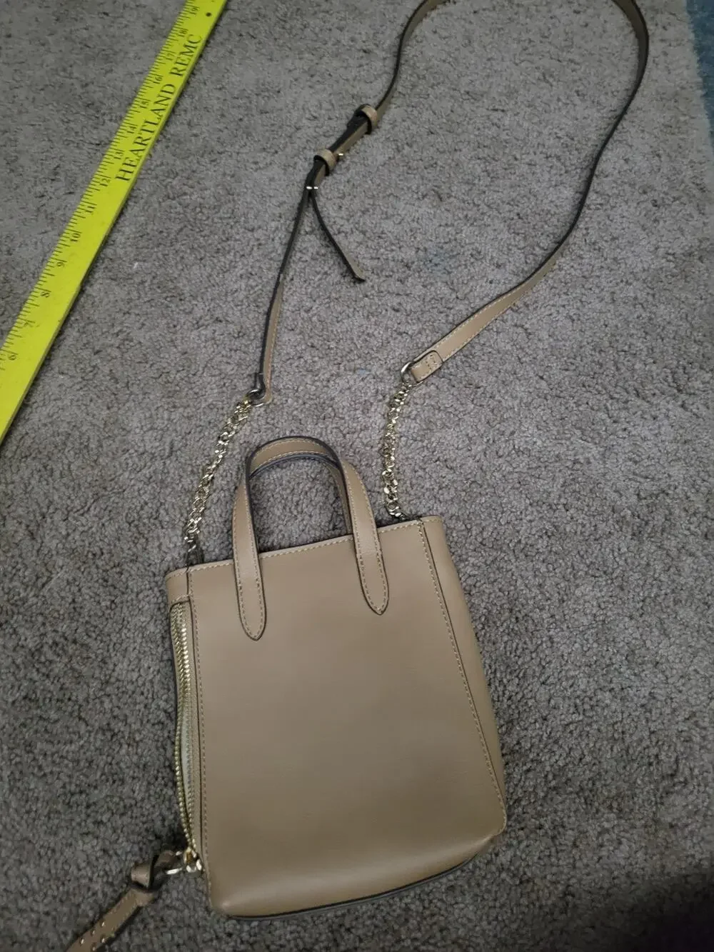 INC International Concepts Faux Leather Rachell Mini Crossbody Bag Tan NWOT
